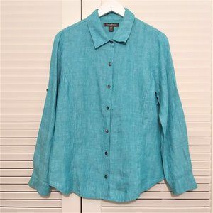 Tommy Bahama Teal Button-Down Linen Shirt